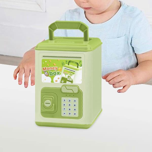 Spargris for barn Pengebesparende boks Bursdagsgave Lett ornament Multifunksjonell Light Green
