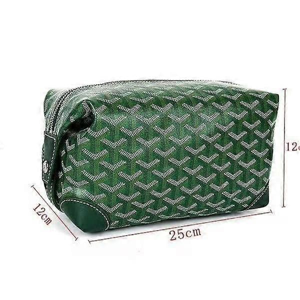 Rejsetoilettaske, læder makeuptaske green