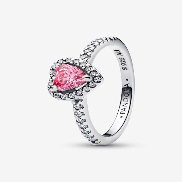 Pandora - Elevated Pink Heart Ring - Sterlingsilver Circumference: 50mm