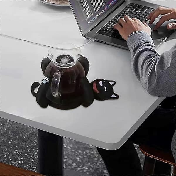3D-printede katteunderlag, nye og søde kattekrusholdere Black