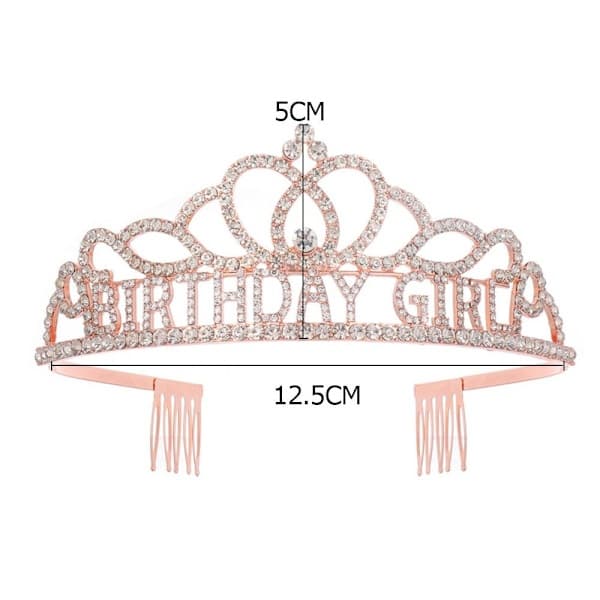 Birthday Crown Tiara Crystal Rhinestone Crown MULTICOLOR Multicolor