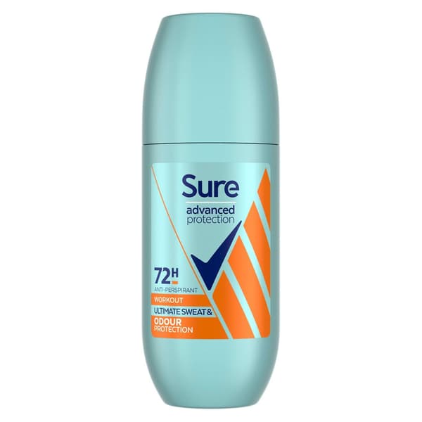 6-pak med 100 ml kvinders 72H Advanced Protection Workout Deodorant Roll-On