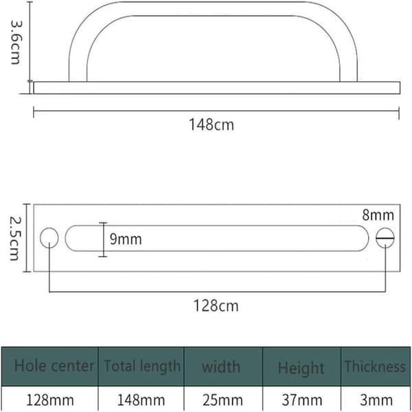 2 Pieces Black Sliding Door Handles No Punching Flush Pull