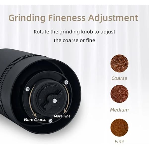 Portable Electric Coffee Grinder, Mcbazel Rechargeable Mini Coffee Mill with Multiple Grind Settings - Black