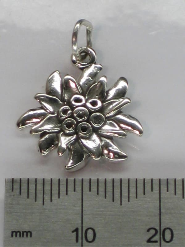 Edelweiss Blomma sterling silver berlock .925 x 1 Blommor berlocker