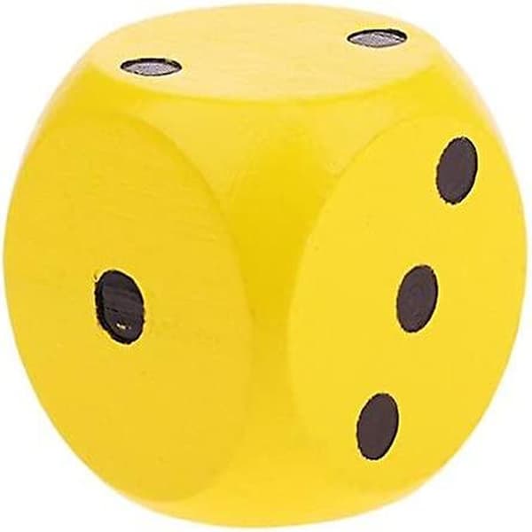 Two Extra Large Wooden Dice with Rounded Corners D6 Six Sided Dice Toy 5cm