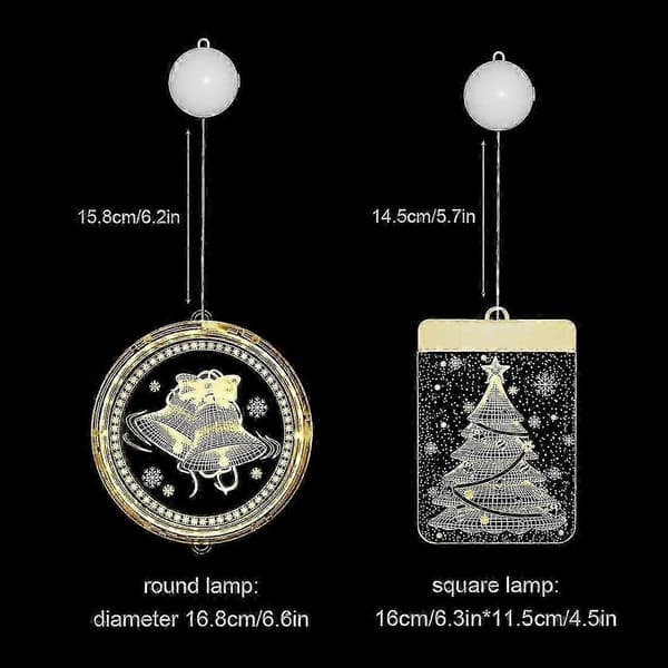 Utendørs julelys 2 stk 3D-tre hengende dekorasjonsgirlander