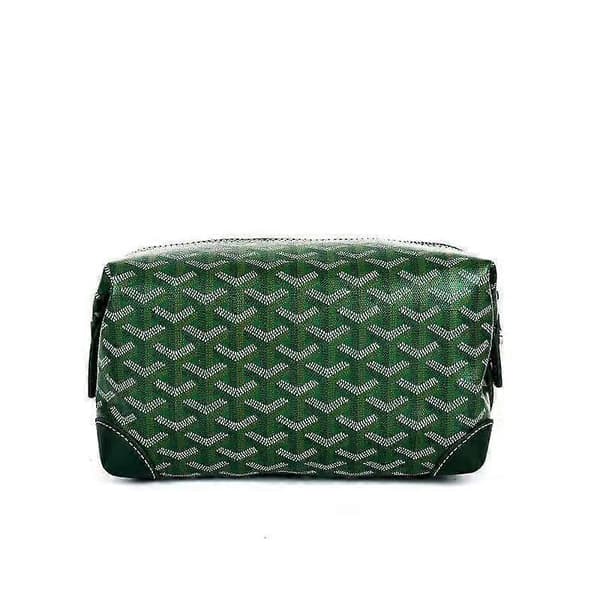 Rejsetoilettaske, læder makeuptaske green