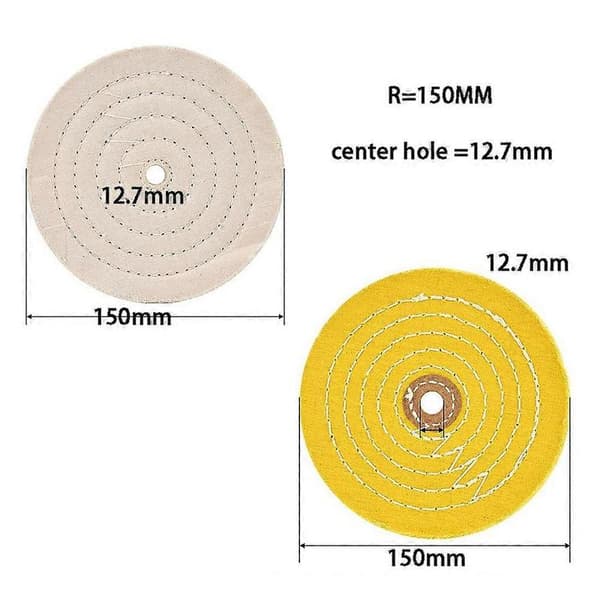 2 stk. Polerskiver Polerhjul Kit 150mm Polerhjul Sæt til Bordbuffer Polermaskine med 1