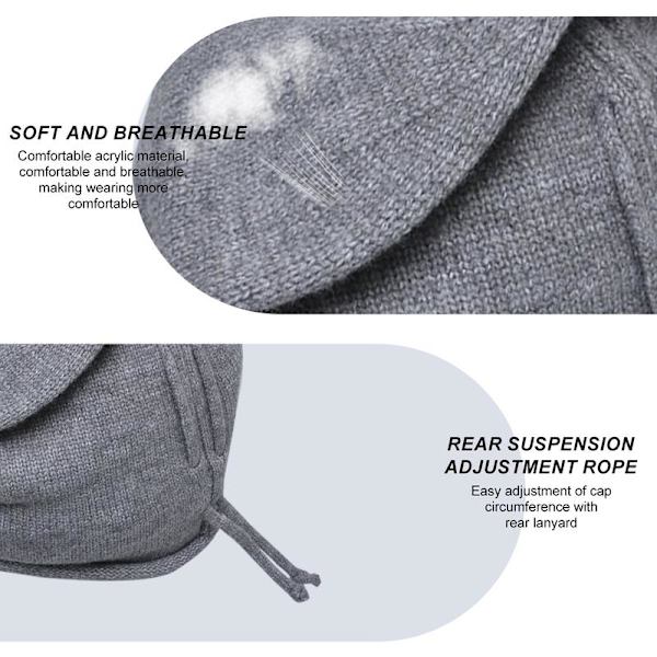 1 Varm Snøre Pullover Hue Tynd Strikket Stablet Hue Varm Pullover Hue