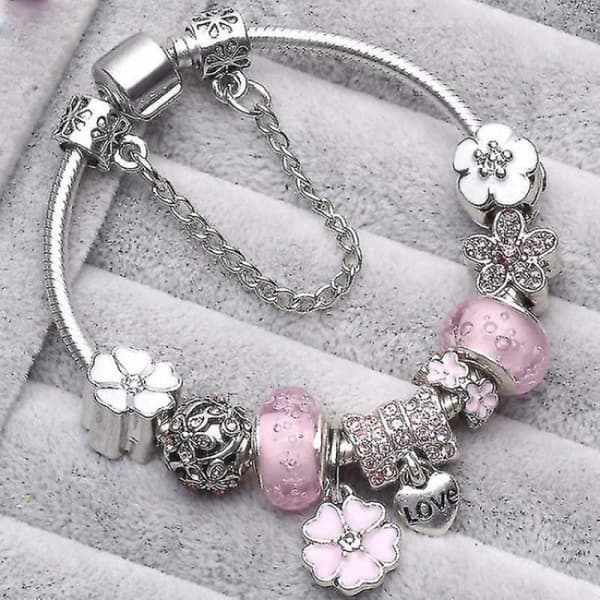 Charmarmbånd dame perle DIY Pandora-stil smykker - 19 cm