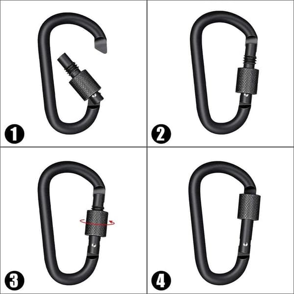 Ocean 10-pack Låsbara Karabiner i Aluminium Dörrspänne för Camping
