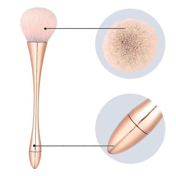 2 stk. stor mineralpudderbørste, bronzer kabuki makeupbørste, blød fluffy foundationbørste, rosaguld