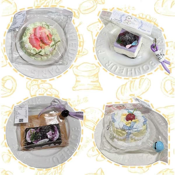 Sandwich Cream Mud Tørret Mudder Klemmelegetøj Fødevaregodkendt Silikone Børnelegetøj Dekompression Klemmelegetøj Vanilla lemon cheese/1pcs