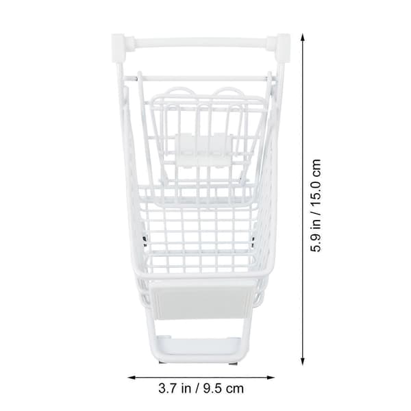 Mini handlekurvvogn for dekorasjon Hvit Slitesterkt materiale