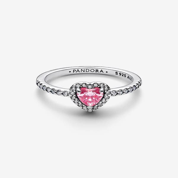 Pandora - Elevated Pink Heart Ring - Sterlingsilver Circumference: 56mm