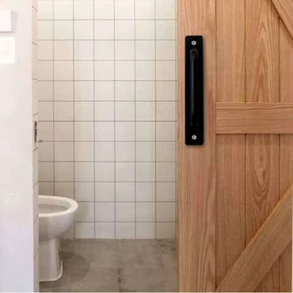 2 Pieces Black Sliding Door Handles No Punching Flush Pull