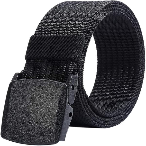 Men's Nylon Belt - Plastic Buckle - Fully Adjustable Webbing Belt