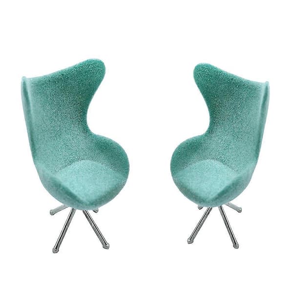 2 STK 1/12 Dukkehus Mini Svane Stol Værelse Moderne Møbler Foregive Legetøj