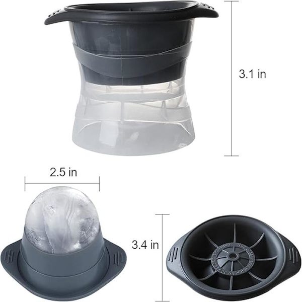 Stora sfäriska iskubbrickor 6 cm set med 2 (blå)