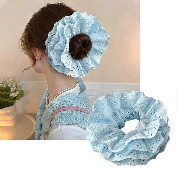 Lacy Hårelastik Scrunchies Multi Layer Franske Hårringe Til Elegante Opsætninger Velegnet Til Langt Hår Pink hollow