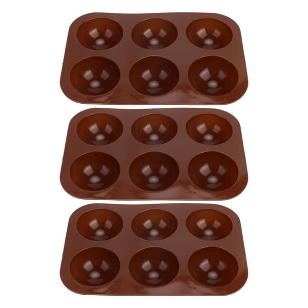 3-delt 6-hulls silikonform Halvkule Sjokoladebombe Kake Pudding_jar