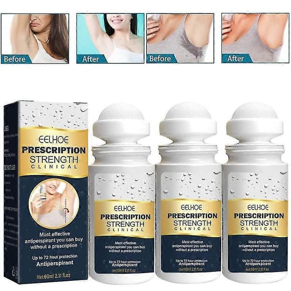 3x Antiperspirant Roll-on Stark Komfortkontroll Svett Och Lukt