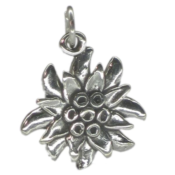 Edelweiss Blomma sterling silver berlock .925 x 1 Blommor berlocker
