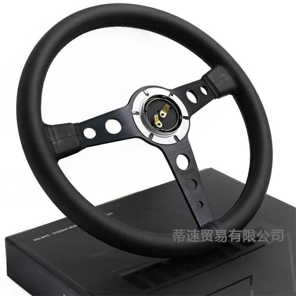 Til MOMO Prototipo P5 Black Edition 350mm Rat Ægte Læder