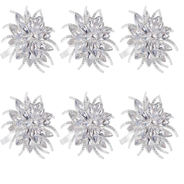 6 st Lotusblomma Servettringar Strass Servettring Serviett