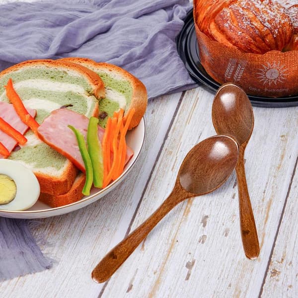 Träskedar, skedar Trä soppskedar set, 15 cm