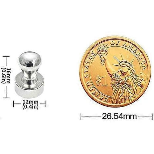 24x Neodymmagneter, Keglemagneter, Kontormagneter, Opslagstavlemagnet Nikkel