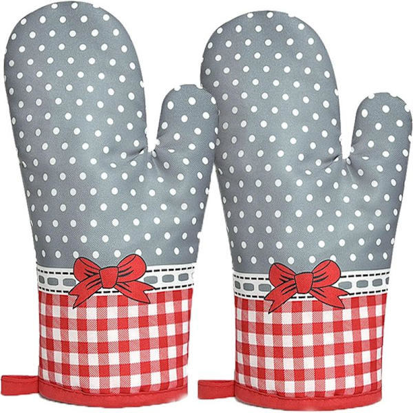 1 par (Arc Grey) Ugnsvantar, Köksvantar, Grillvante, Värmebeständig, Bomullsfoder, för Grillbageri Micro, Grill, Matlagning,