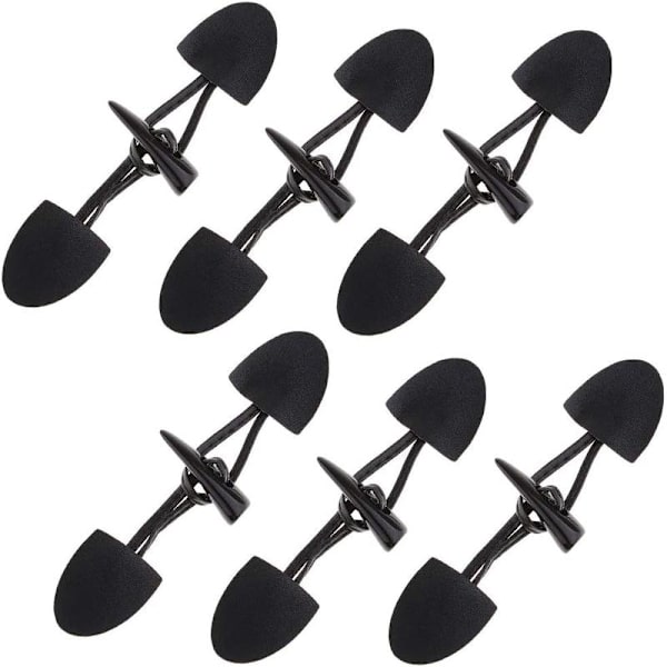 6 Par Lærknapper Horn Toggle Duffle Knapper for Kåpe Kaffe
