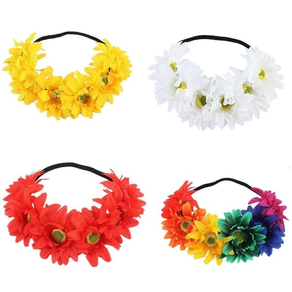 Hårband med simulerad blomform, hållbart hårband för Halloween, fester, bröllop och evenemang Red