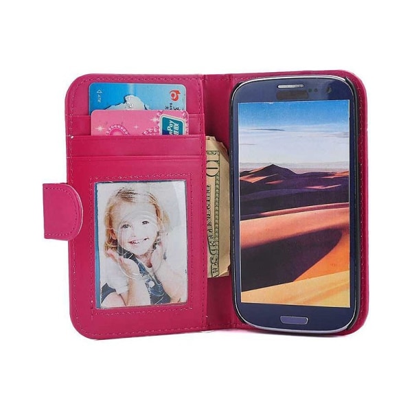 Köp Mobilplånbok Foto Samsung Galaxy S3 (GT-i9300) Mörk Rosa | Fyndiq