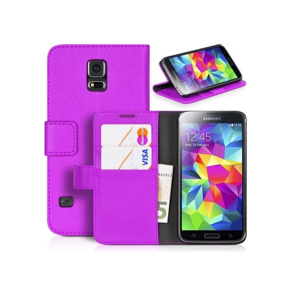 Köp Mobilplånbok 2-kort Samsung Galaxy S5 Mini (SM-G800F) Lila | Fyndiq