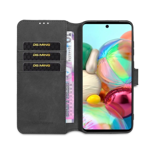 DG-Ming mobilplånbok 3-kort Samsung Galaxy A71 (SM-A715F) Svart