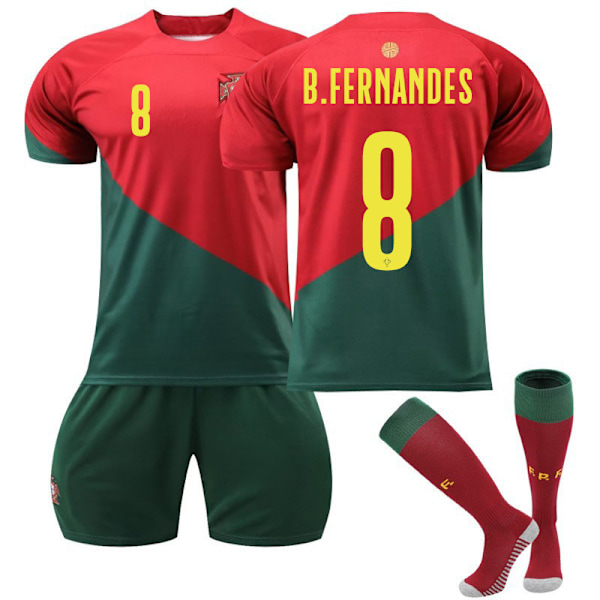 2223 Portugal hjemmefotballdrakt B. FERNANDES Fotballdrakt A 22(120-130cm)