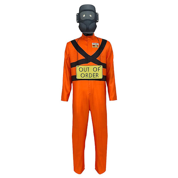 Voksne Mænd Lethal Company Medarbejder Maskeret Kostume Cosplay Fest Outfit Jumpsuit Mask Gaver 180