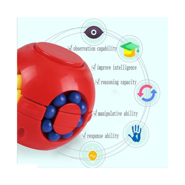 3-pack Magic Cube Fidget sensorisk leksak med roterande färgade pärlor