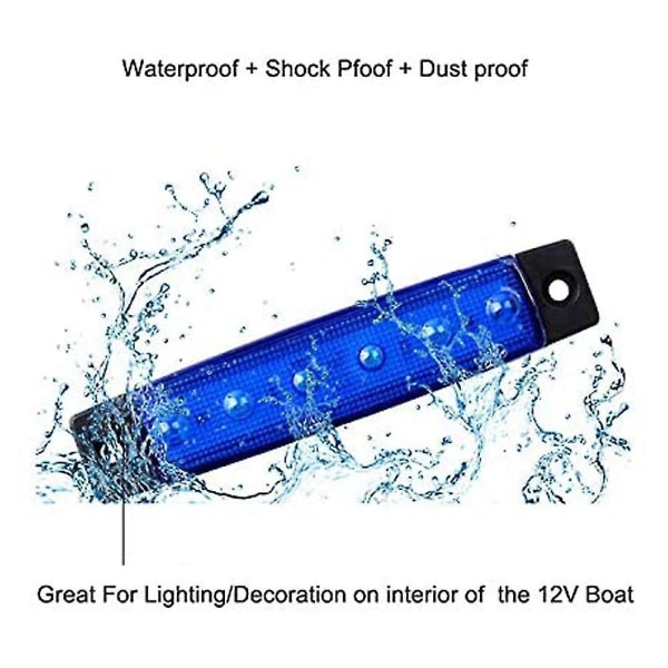 10 stk 12v vanntett marinebåtkajakk Led-lamper Båtdekk Antikollisjonslys Båtnavigasjonsindikator for baug og akter Blue