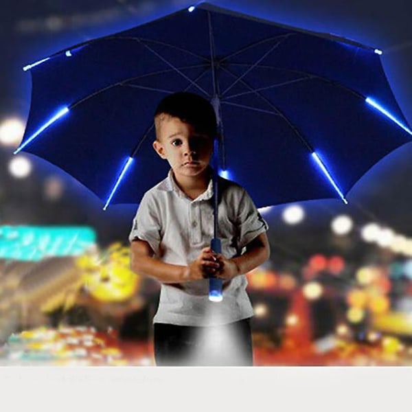 Led Light läpinäkyvä aurinkovarjo ympäristölahjaksi kiiltävät hehkuvat sateenvarjot juhlaaktiviteetit pitkävartiset sateenvarjot Red