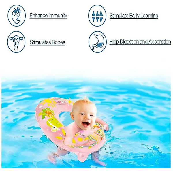 Baby , simhjälp Baby uppblåsbar flytring Simsits Baby för leksaker 6 månader till 36 månader Frog - pink