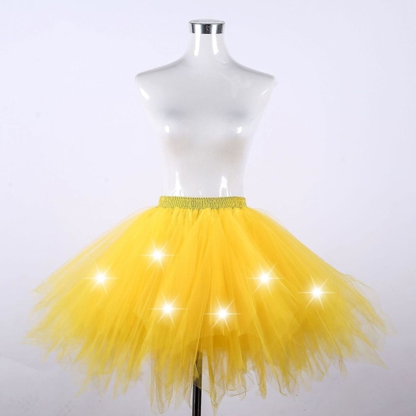 Skørter Bachelor Party Tutu Tulle Skørt Petticoat Ballet Hoop Skørt 4 Lag Skørt Yellow XL