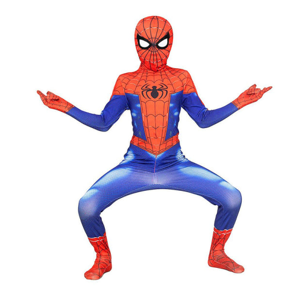 3-9 år Børn Drenge Piger Spiderman Fancy Dress Superheltekostumer Halloween Cosplay Fest Jumpsuit Outfits Gaver-B 7-8Years