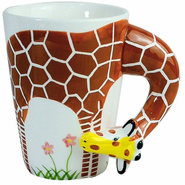 3d kaffemugg Roligt djurporslin 13,5 oz tekopp. Hej, jag är en giraff med lång hals -ES