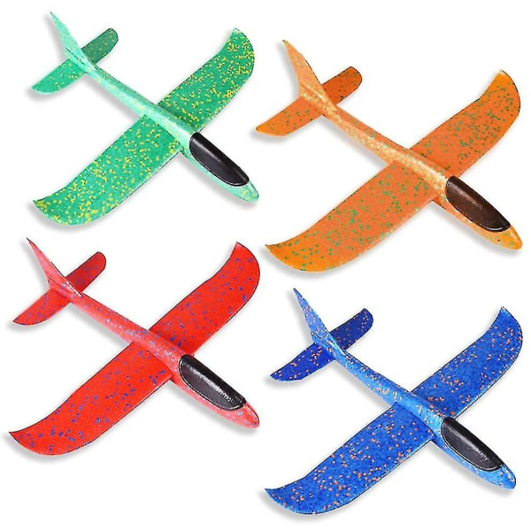 4 Pack Airplane Toys, 18,9" vaahtomuovi Glider Plane, manuaalinen heitto, hauska lentokone -ge