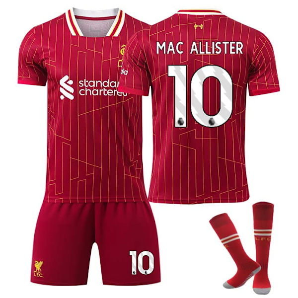 2425 Liverpool hemmatröja MAC ALLISTER Fotbollströja Matchande strumpor 26(140-150cm)