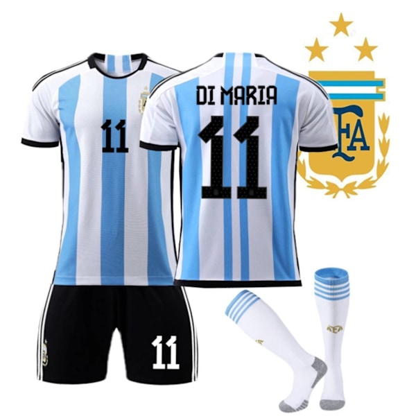 2223 Argentina hjemmebanetrøje Di Maria VM fodbolduniform+sok M(170-175cm)